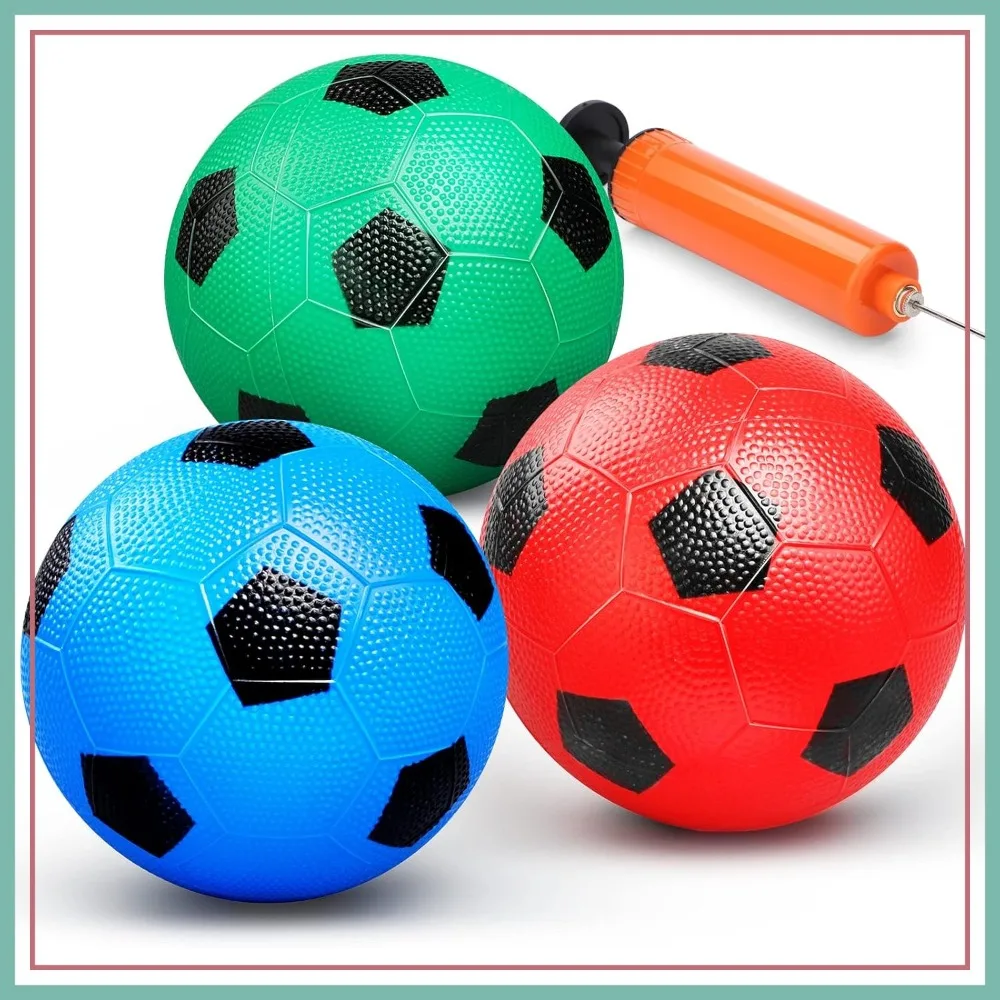 

6" Mini Soccer Balls for Toddlers 1-8 Years, Soft PVC Beach Pool Toys, 3 Pack