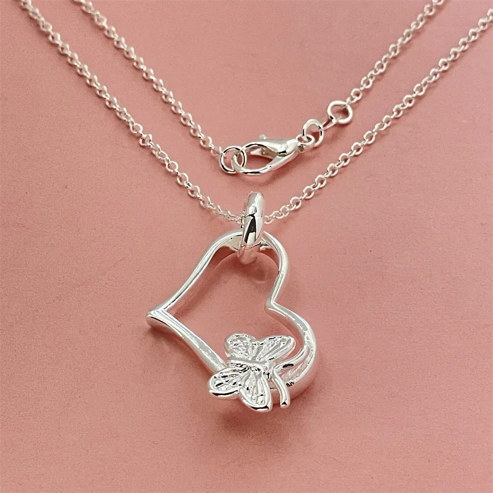 925 Sterling Silver Necklace Crown Leaf Heart Starfish Cross Zircon Pendant Jewelry Women\'s Daily Matching