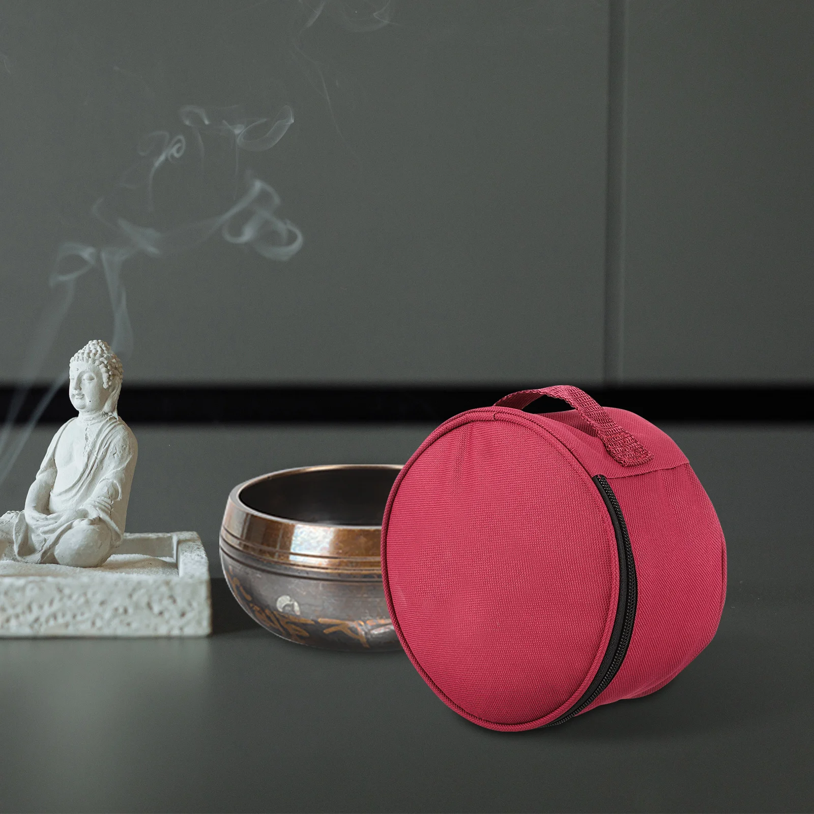 

Buddhist Sound Bowl Storage Bag Durable Cloth Carry Case Portable Smooth Zipper Tibetan Singing Bowl Protector Case
