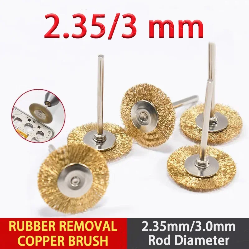 2.35mm/3.0mm Rod Diameter Metal Rust Removal Rubber Removal Copper Brush Mini Copper Wire Brush Polishing Pen Polishing Brush