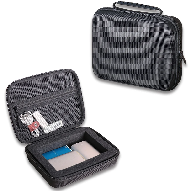 EVA Hard Carrying Case Shockproof Waterproof Bag Removable Sponge Insert Mesh Pocket Handle For Power Bank Camera Cable Gadget