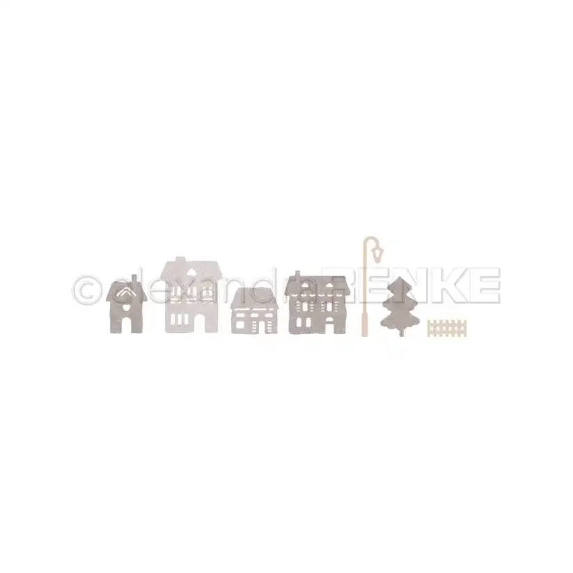 

2023 New Small Row Of Houses With Fir Trees Metal Cutting Dies For Greeting Card Making Scrapbooking Paper Decoration Arrival