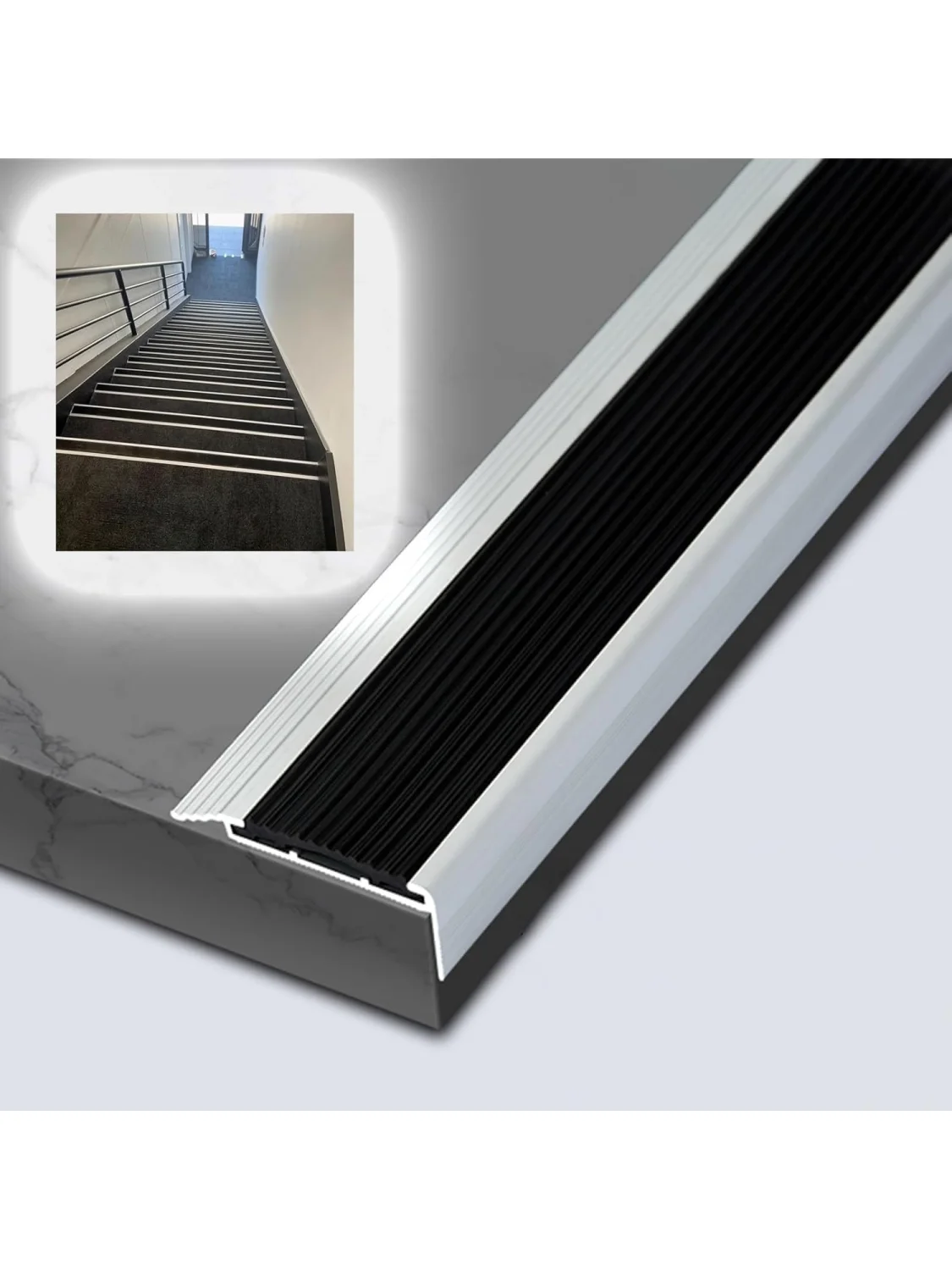 Garnitures de bord d'escalier en alliage d'aluminium, 6 pièces, en forme de L, antidérapant, nez d'escalier en métal, protecteur de bord d'escalier, supports d'angle