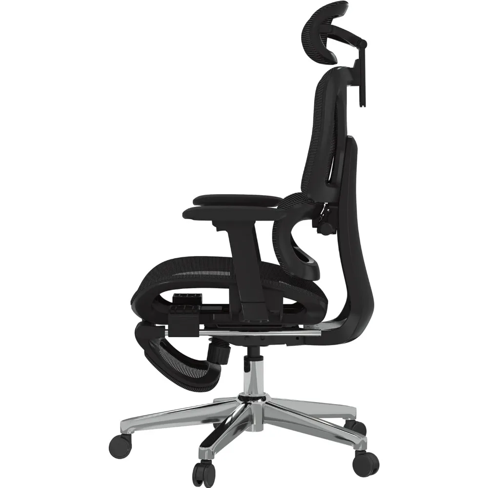 FLEXISPOT ErgoX Premium Ergonomic Office Chair with Footrest- Adjustable 3D Armrests, Dynamic Lumbar Support, Recline & Tilt Fun