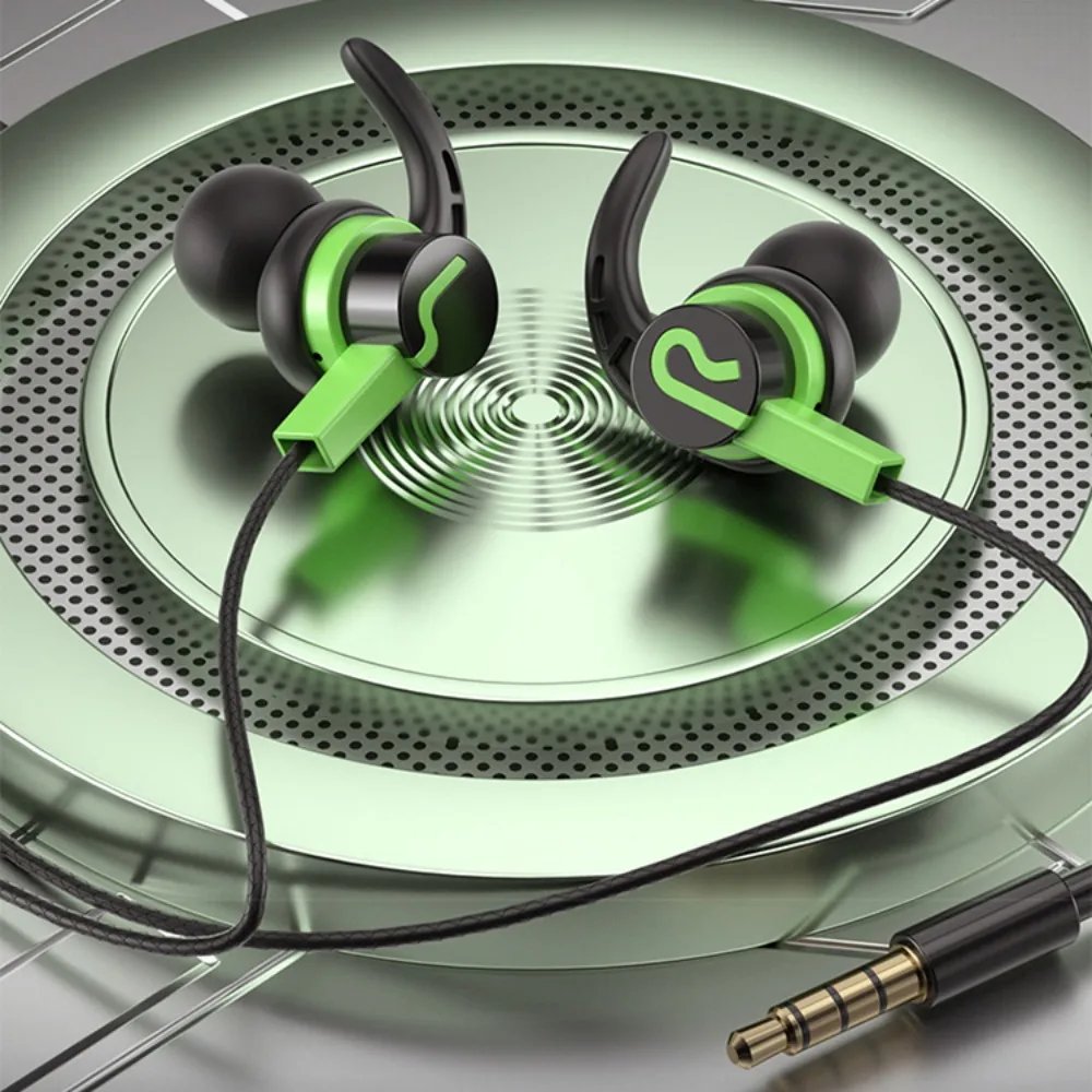 

Gamer Sport With Mic Ear Hook In Ear Sweatproof Wired Headset Wired Headphone Super Bass Earbuds Sports Earphone