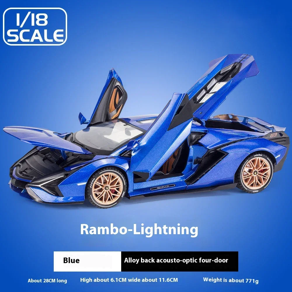 1:18 Lamborghini SIAN FKP37 sportwagen Diecast Metaallegering Model auto Geluid Licht Pull Back Collection Kinderen Speelgoed geschenken