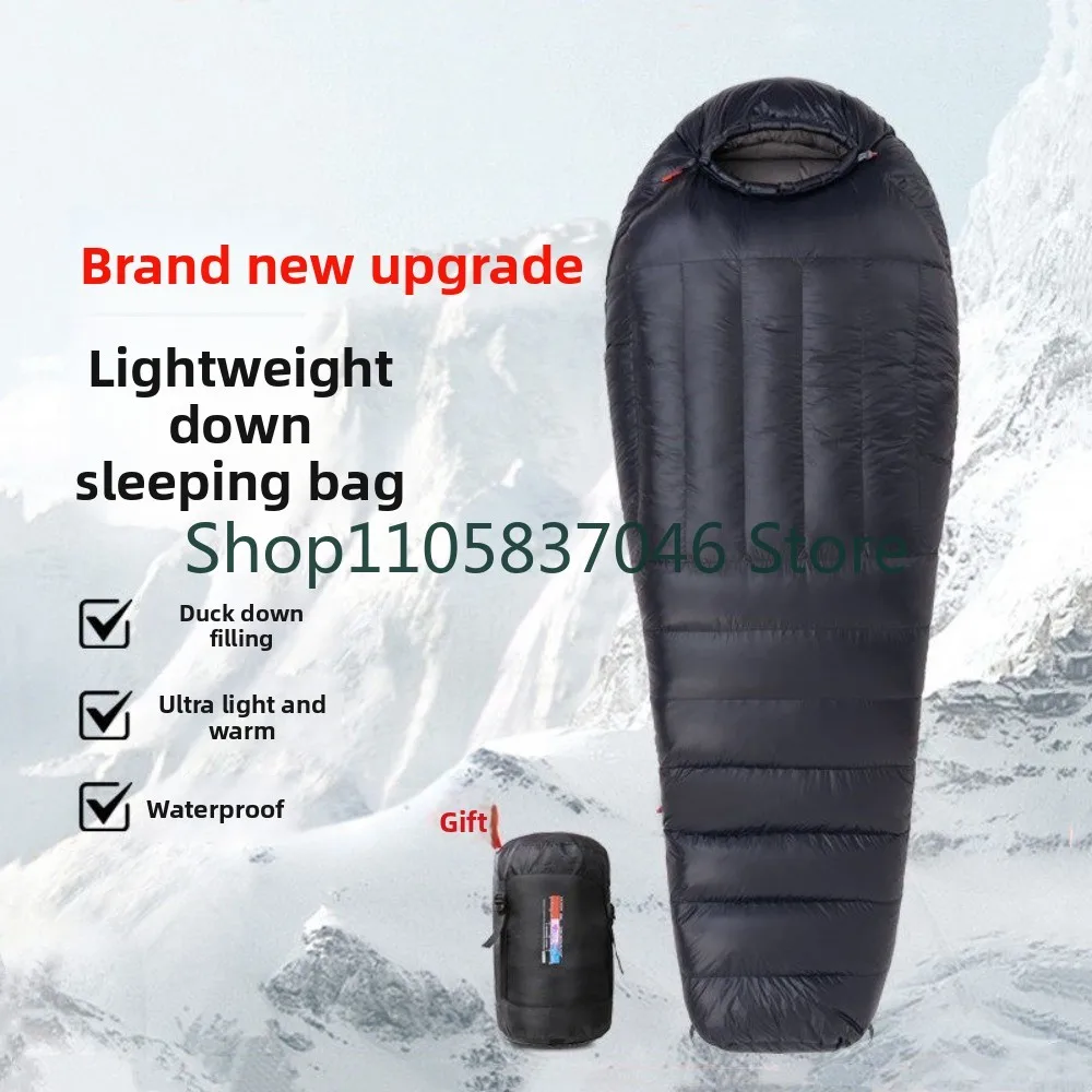 Ultra light adult down sleeping bag, winter outdoor camping, hiking, cold protection, warm duck down sleeping bag