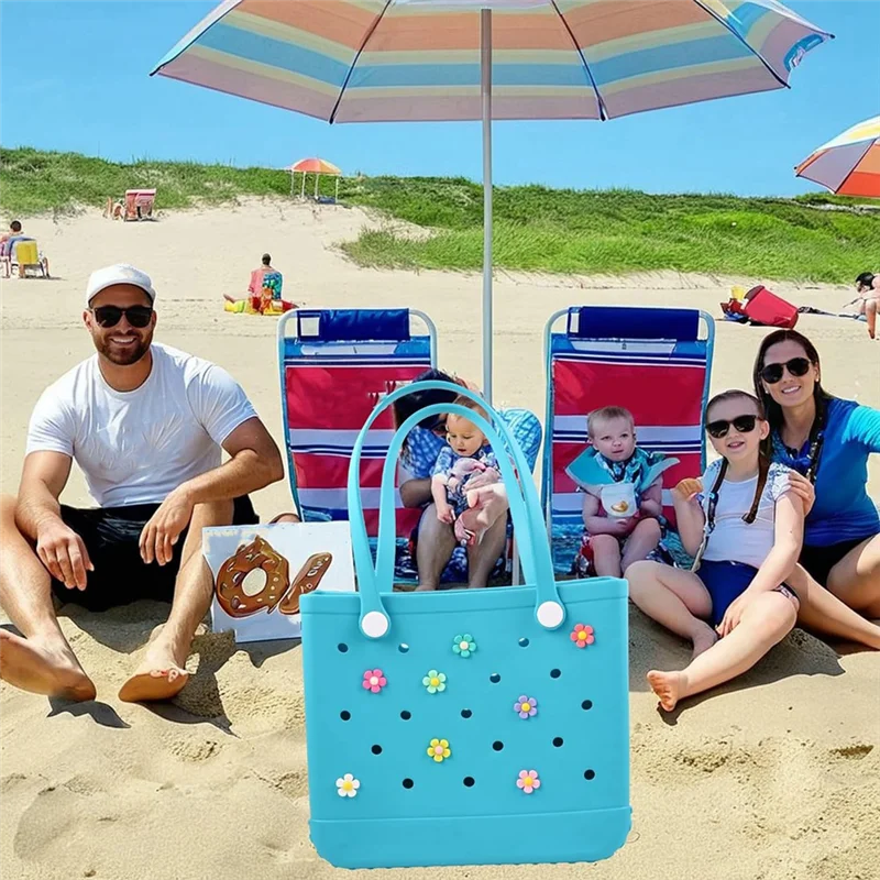 إكسسوارات ساحرة على شكل زهرة AB68 لحقائب Bogg وحقيبة Simply Southern، وإكسسوارات حقيبة الشاطئ (8 قطع)