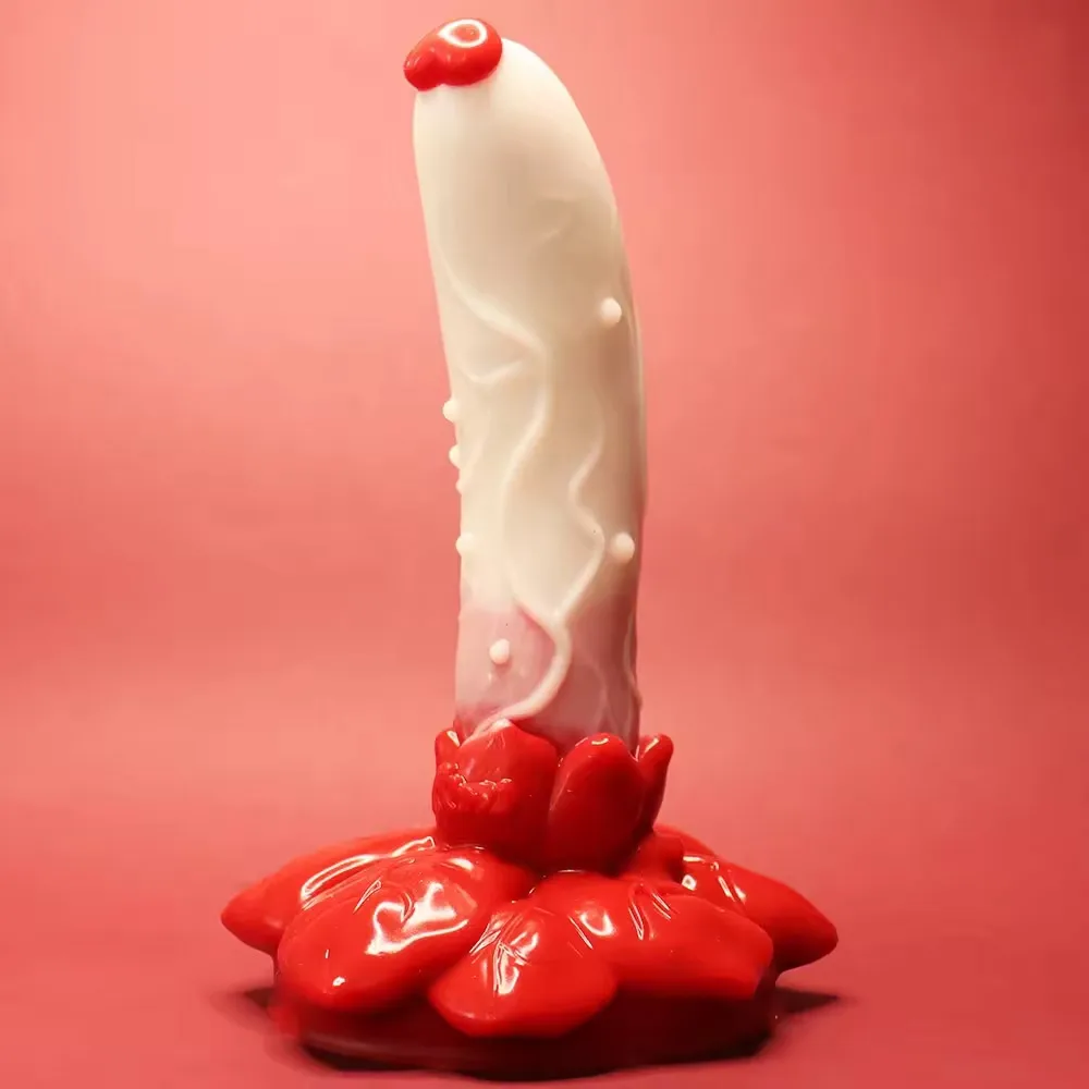 Monster phallus silicone fantasy colorful cute flower strong suction cup dragon-shaped phallus anal plug female sex toy - view 3