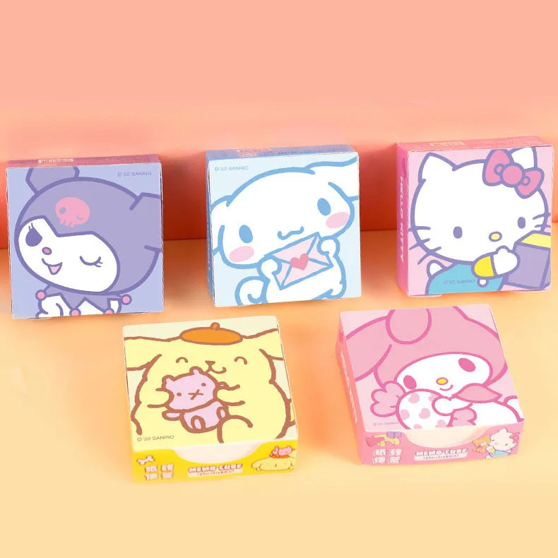 Desenhos animados ins anime sanrio nota pegajosa kuromi adesivos bonito hello kitty nota papel cinnamoroll papel decorativo presentes do estudante