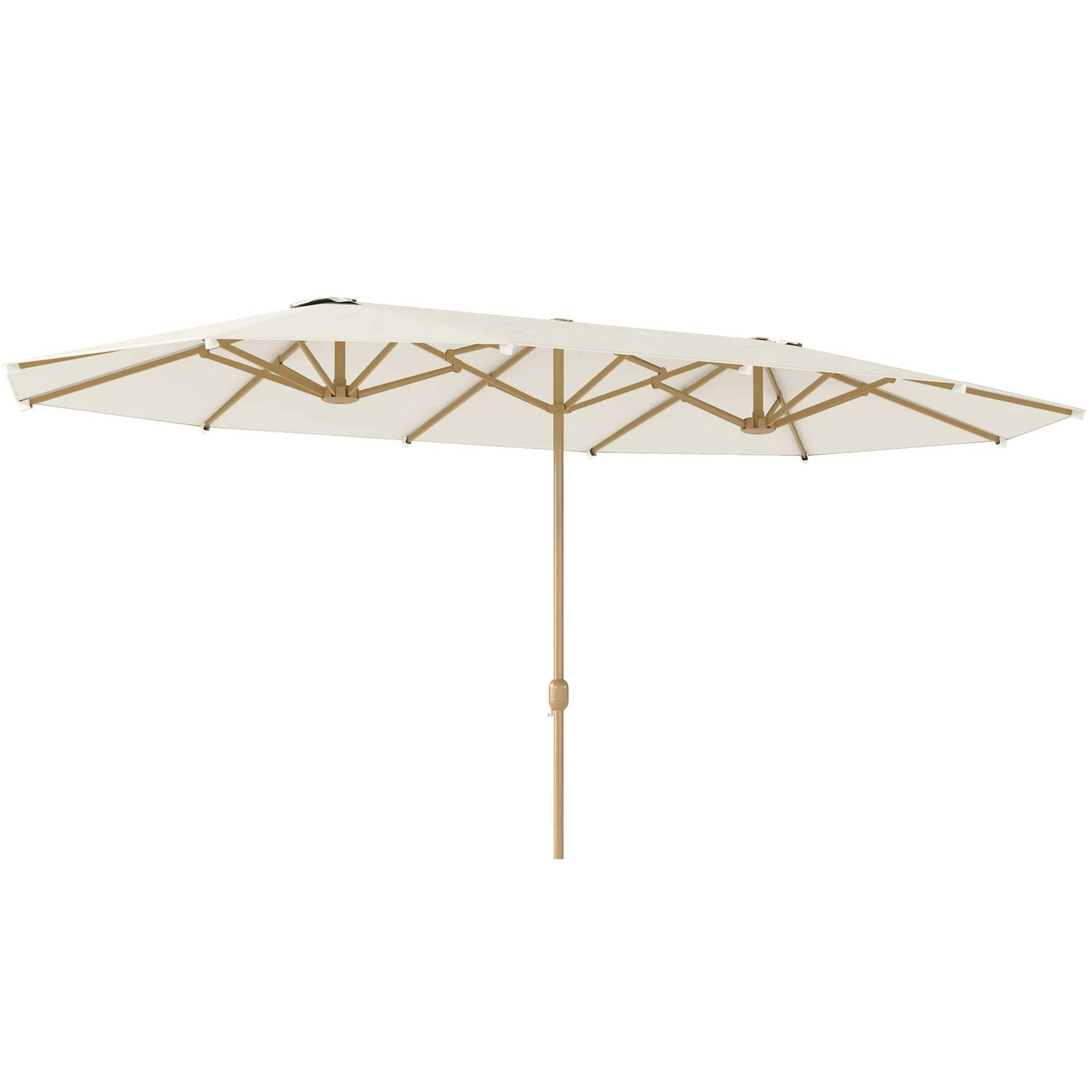 Outsunny Sombrilla Doble 4,55x2,65 m con Manivela Resistente al Agua