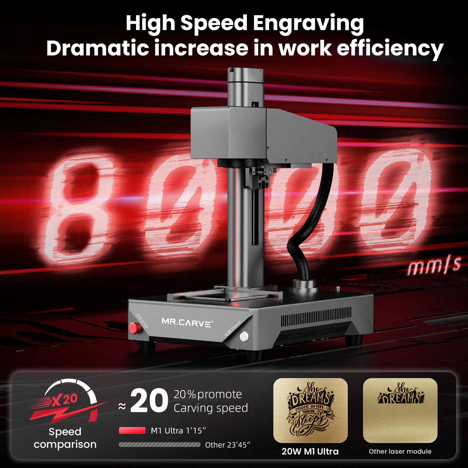 DAJA M1 – Machine de marquage Laser à Fiber Ultra Portable, pour iPhone, Android, ordinateur, bijoux, entreprise, peut graver tout métal et cuir