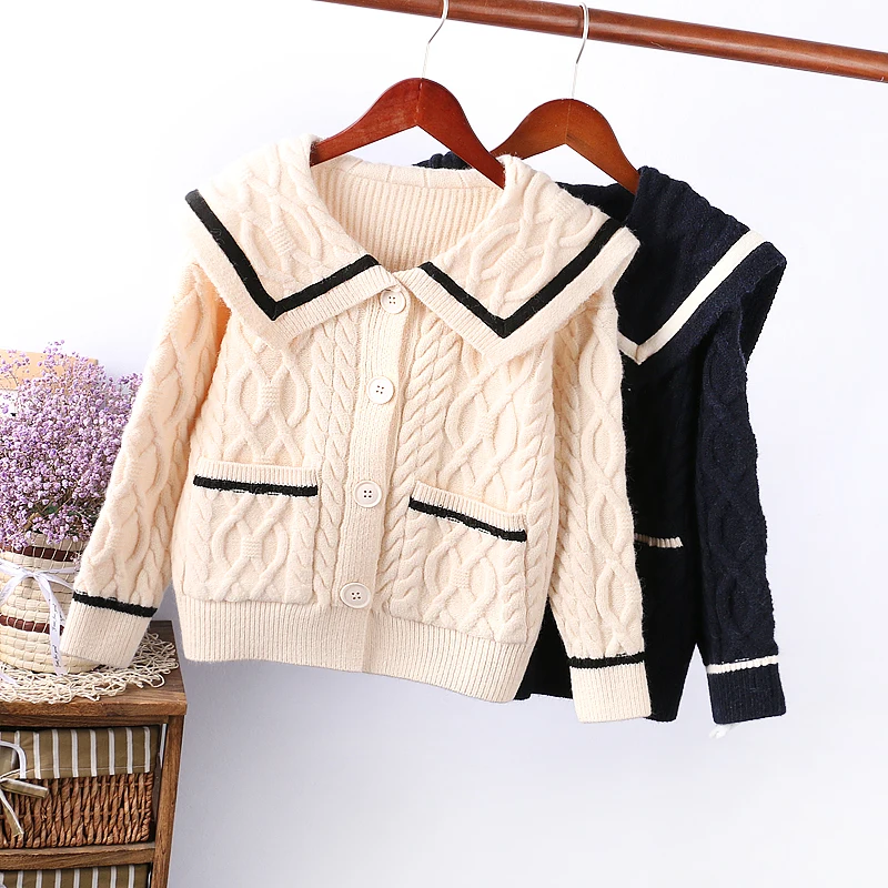 

Children Girls Cardigan 2023 New Warm Winter Thick Sweater Clothes Teenager Kids Jacket Girls Spring Autumn Knit Outwear Coat