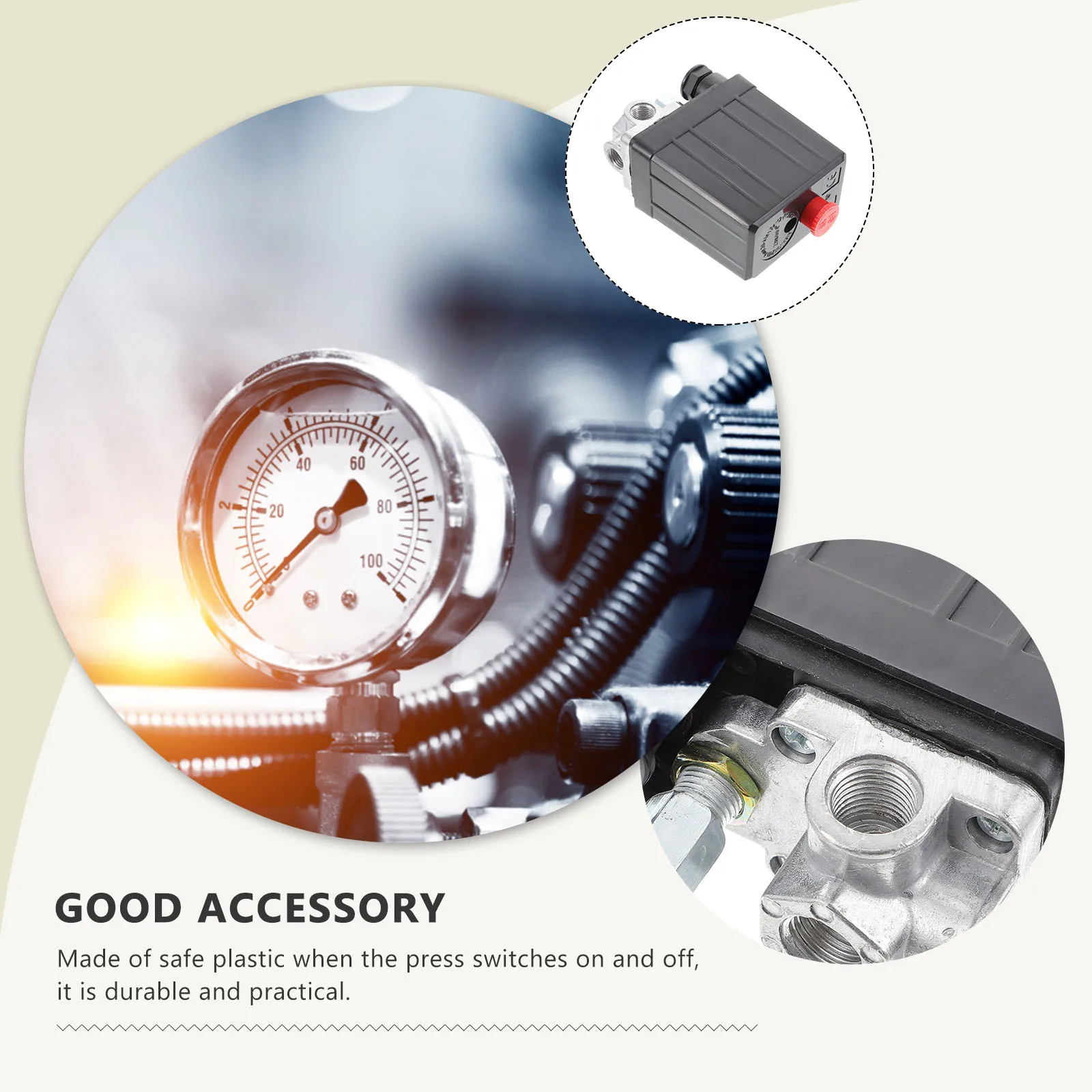 

Durable Plastic Air Compressor Valve Quick Connector Pressure Adjustable Controller Shut Off Valve Pneumatic Regulating Safety