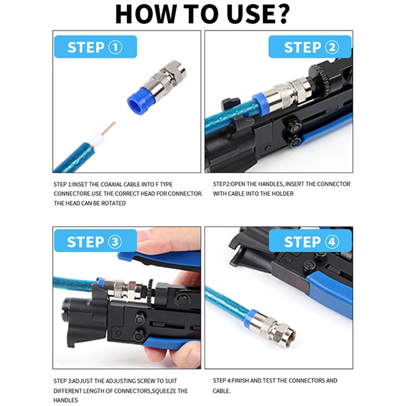 Stripping/Crimping Pliers Set Stripping Pliers Crimping Pliers Set Coaxial Cable Extrusion Pliers Combined Tool Easy To Use