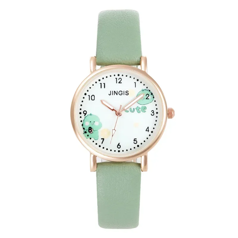 2025 New Casual Girls Wristwatch Cute Leather Children's Watches Students Cartoon Pink Clock Gift Kids Watch Relojes Para Niños