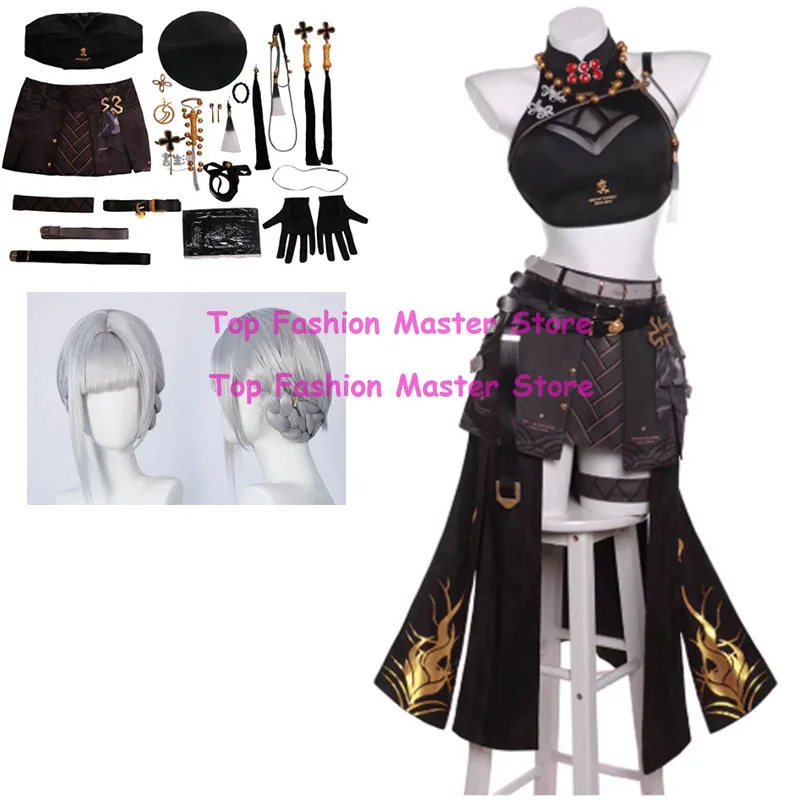 

Game Wuthering Waves Sanhua Cosplay WuWa Sanhua Cosplay Costume Wig Anime Party Role Play Outfits Halloween Dress Uniform