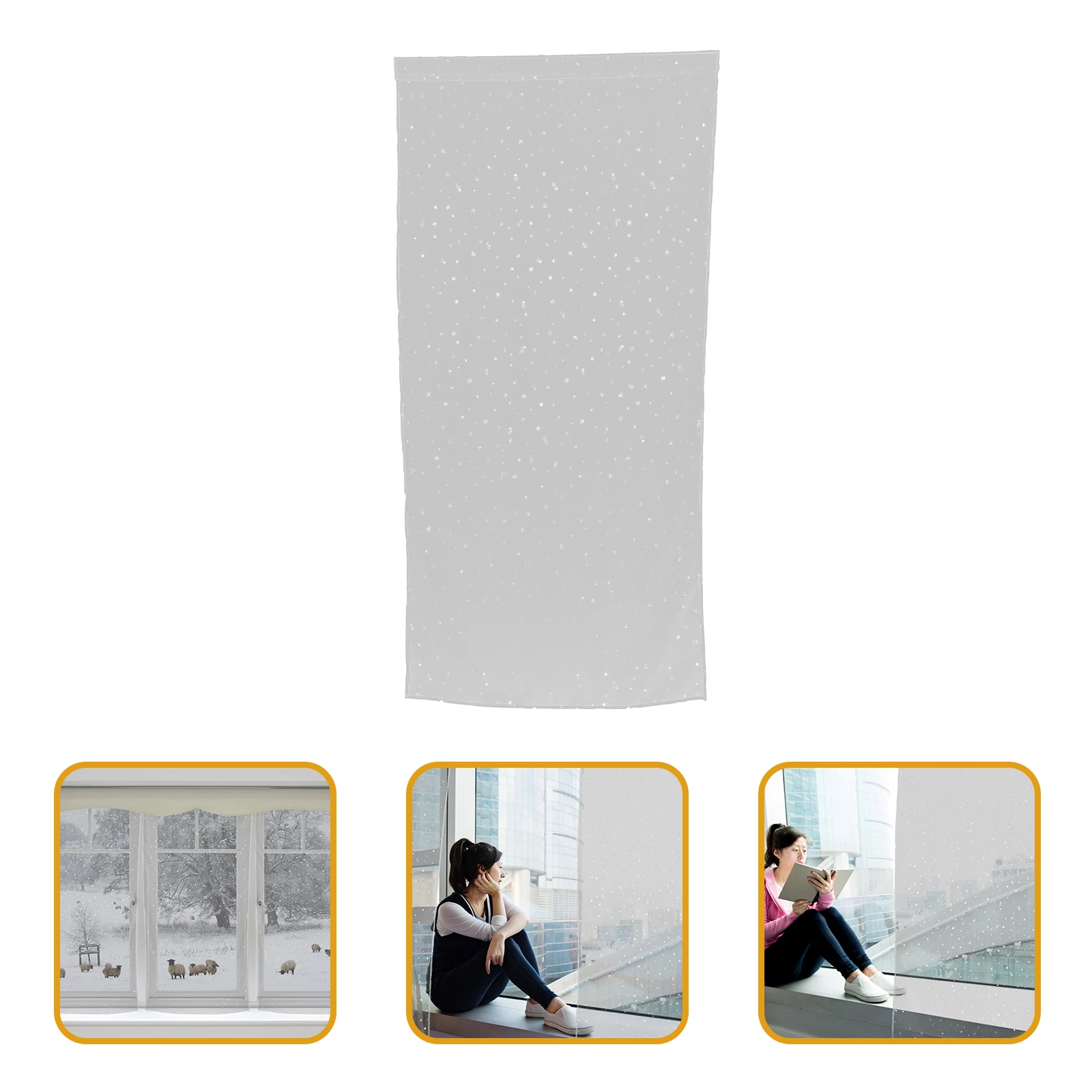 

Sheer Window Curtains Voile Curtains Star Pattern White Bedroom Living Room Decor Elegant Chic French Door Wear-Resistant