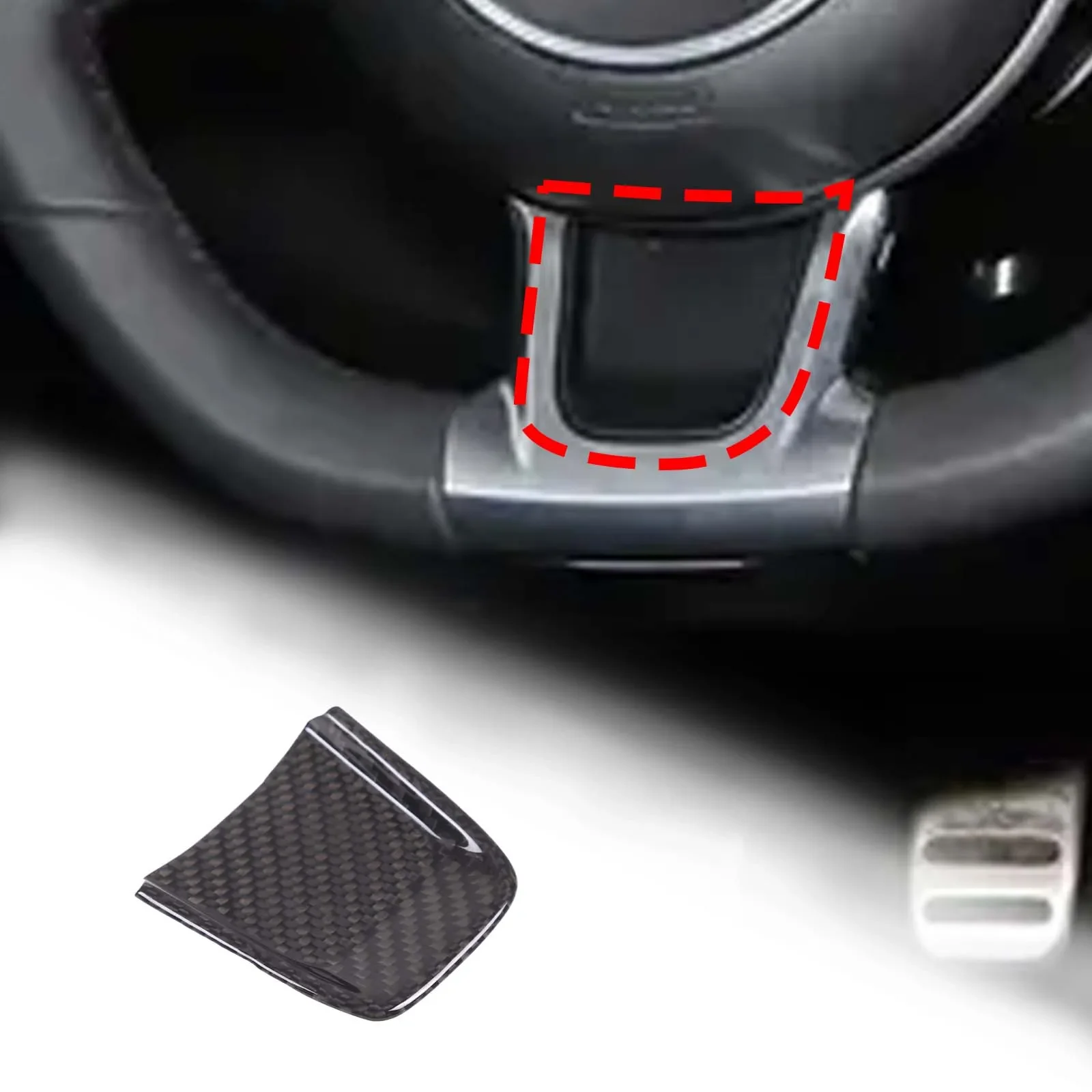 For Fiat 500 Abarth 595 2022 Real Carbon Fiber Car Steering Wheel Decoration Sticker Interior Accessories Modification