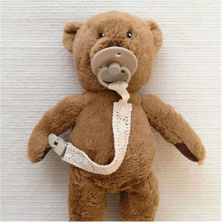 Baby Lace Fabric Pacifier Chain Pacifier Clip Fashionable Fabric and Plastic Pacifier Holder Tether Toy