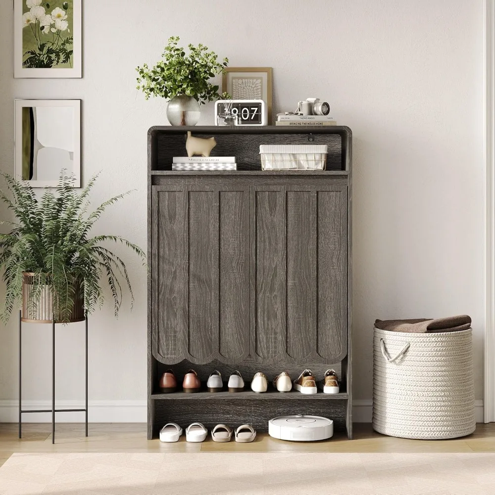 خزانة تخزين الأحذية ذات الرف القابل للتعديل مكونة من 5 طبقات، وضيقة قائمة بذاتها