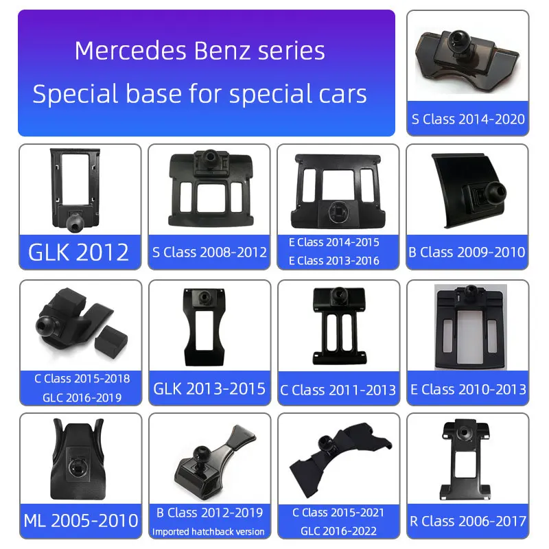 Car Phone Holder Base For Mercedes Benz ML A R B C E S CLS GLA CLA GLC GLS V260 Vito Wireless Charging Stand Mobile Gravity Base