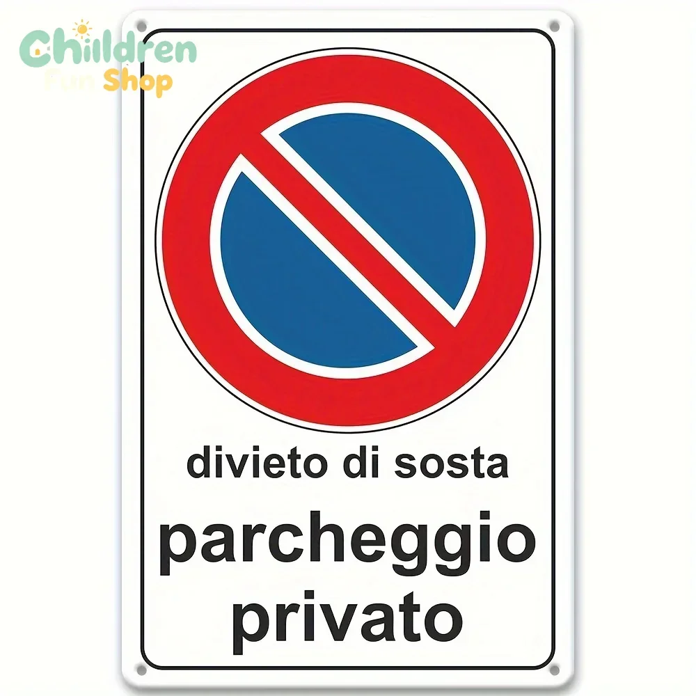 1/2 Iron Plate, Private Parking Is Prohibited, Easy to Hang, Suitable for Outdoor Decoration 8 * 12 Inches (20 * 30cm)