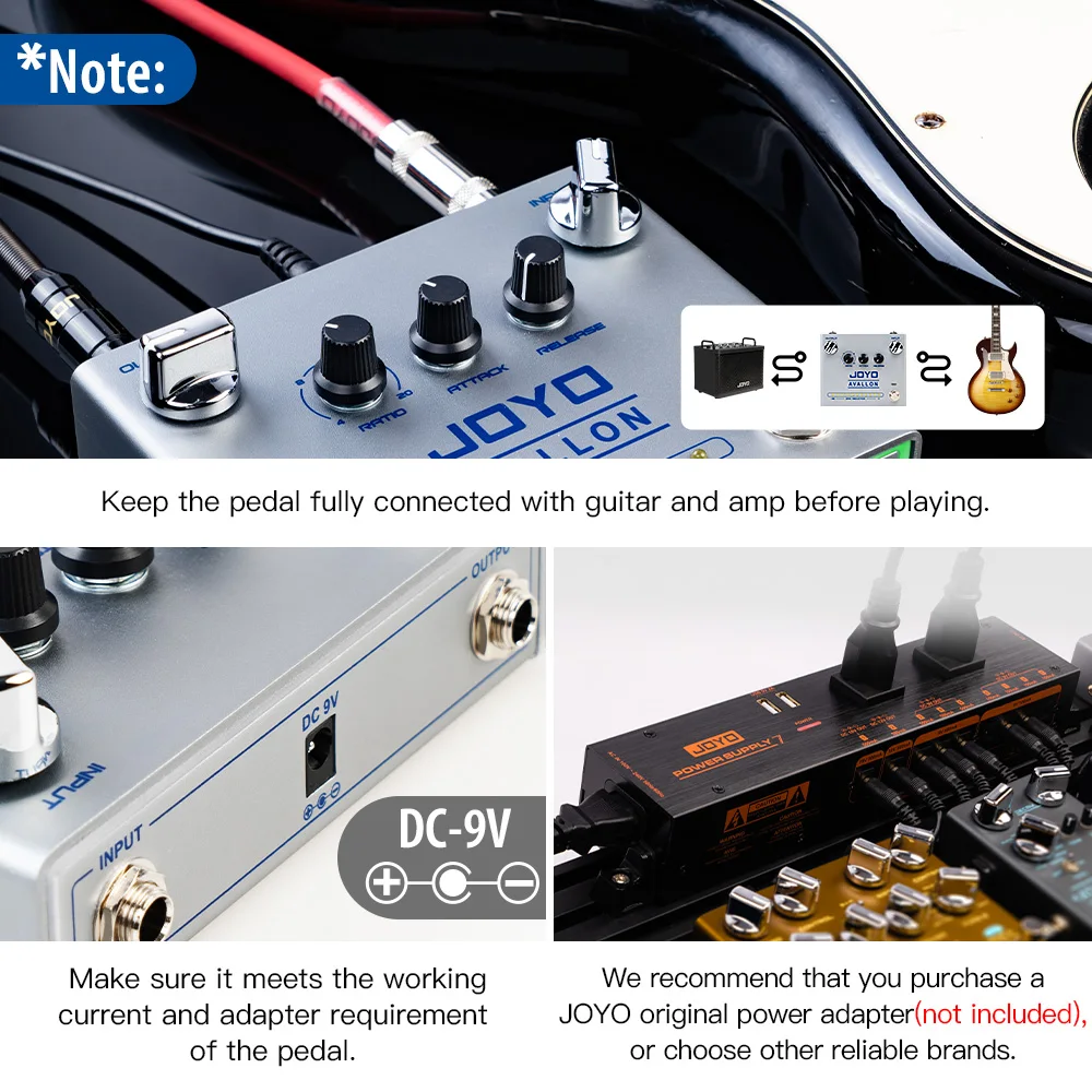 JOYO R-19 คลาสสิกการบีบอัดเหยียบ Avallon กีตาร์เบสพร้อม RATIO/ ATTACK/RELEASE ฟังก์ชั่นอิสระสัญญาณควบคุม