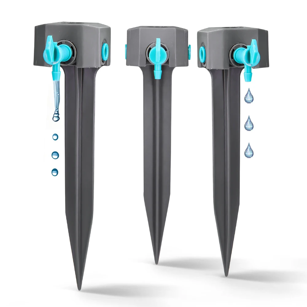 N361 Heavy Duty Drip Irrigation Stake Emitter 4L/h Constant-Flow Dripper Quick Push-Connect for 4/6mm PE Tubing UV-Resistant