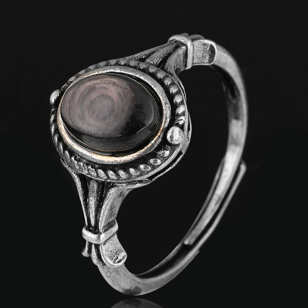 1pc100% natural amethyst gemstone ring for women adjustable copper-plated 925 silver ring for parties and gifts