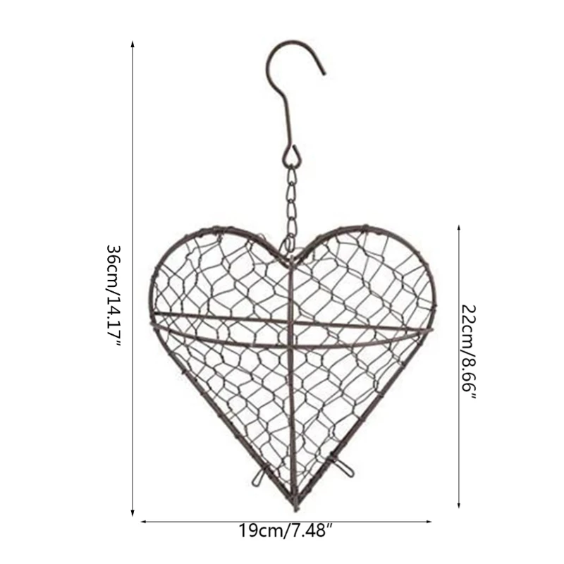 Heart Hanging Planter Metal Artificial Plant Flower Pots Storage Basket Drop shipping