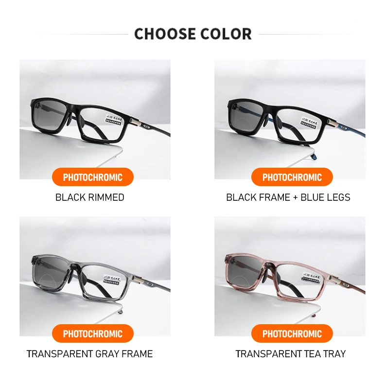 2 IN 1 Photochromic Progressive Multifocus Reading Glasses Anti Slip Spring Hinge Aluminum Magnesium Frame Men Women Readers