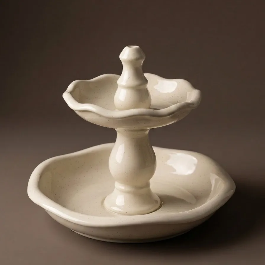 Multi-layer Fruit Plate Ceramic String Fruit Plate Snack Cake Plate Restaurant Hotel Buffet Dim Sum Bowls
