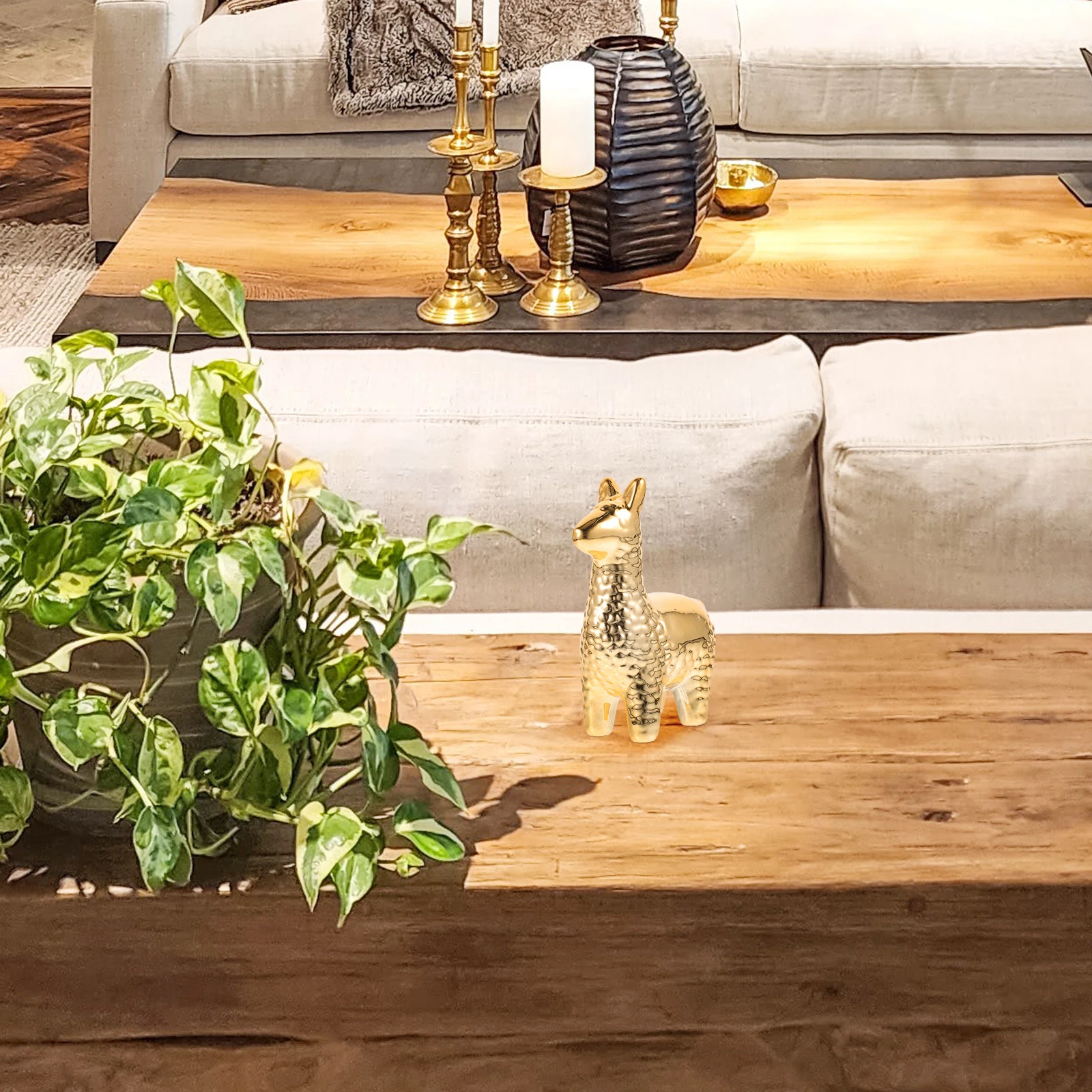 

Small Animal Decorative Ornaments Cute Office Alpaca Statue Decorations Figurine Figurines Figure Home