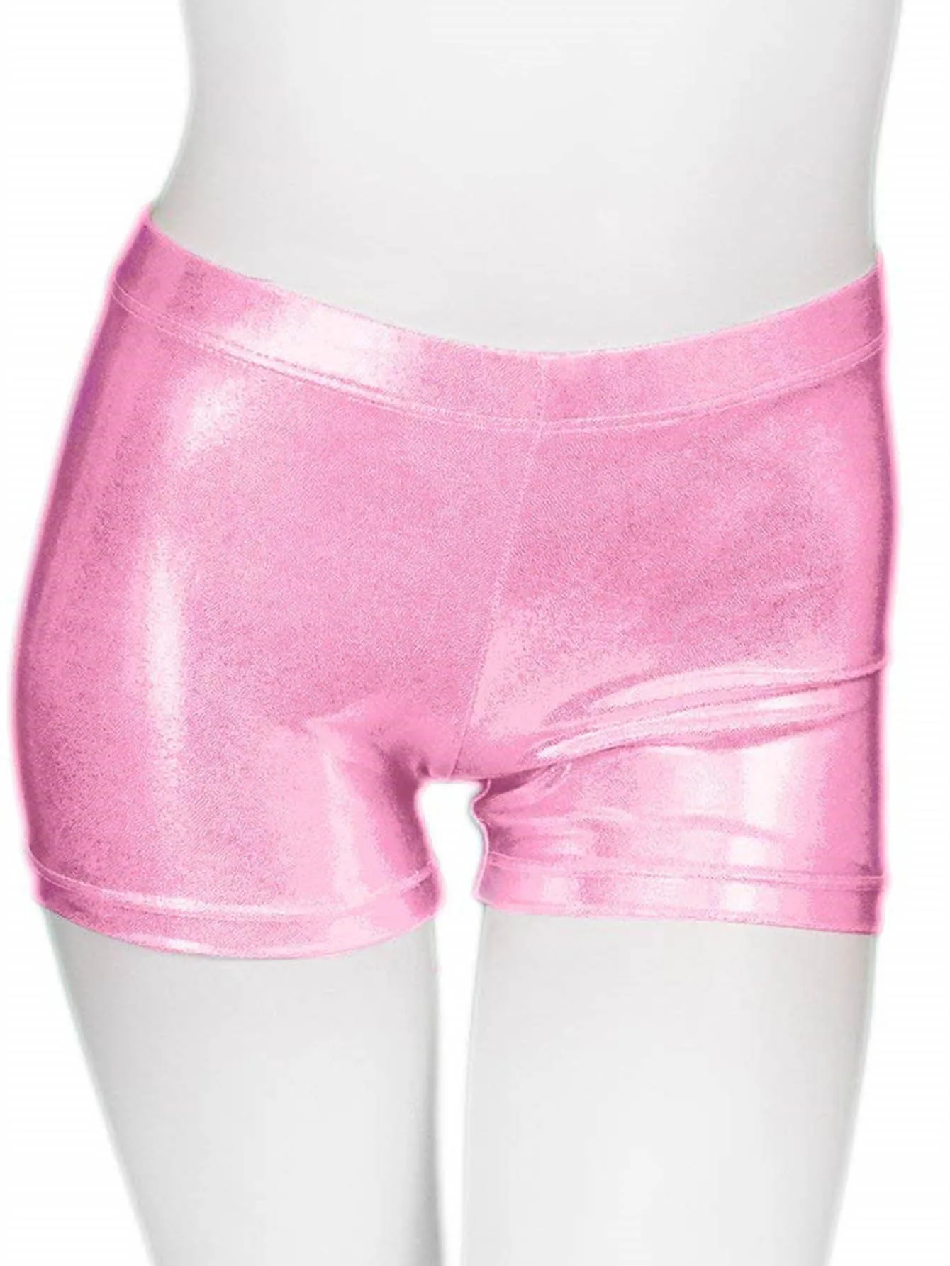 Pantaloncini da Yoga elastici alti per la pelle nuovi per bambini e ragazze in oro brillante estivo