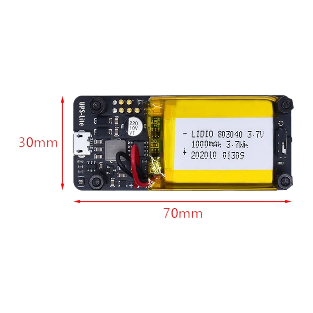 Imagem -04 - Ups-lite Power Board para Raspberry pi Zero Carregador de Bateria Acessório Construído em 1000mah Função de Detecção de Energia