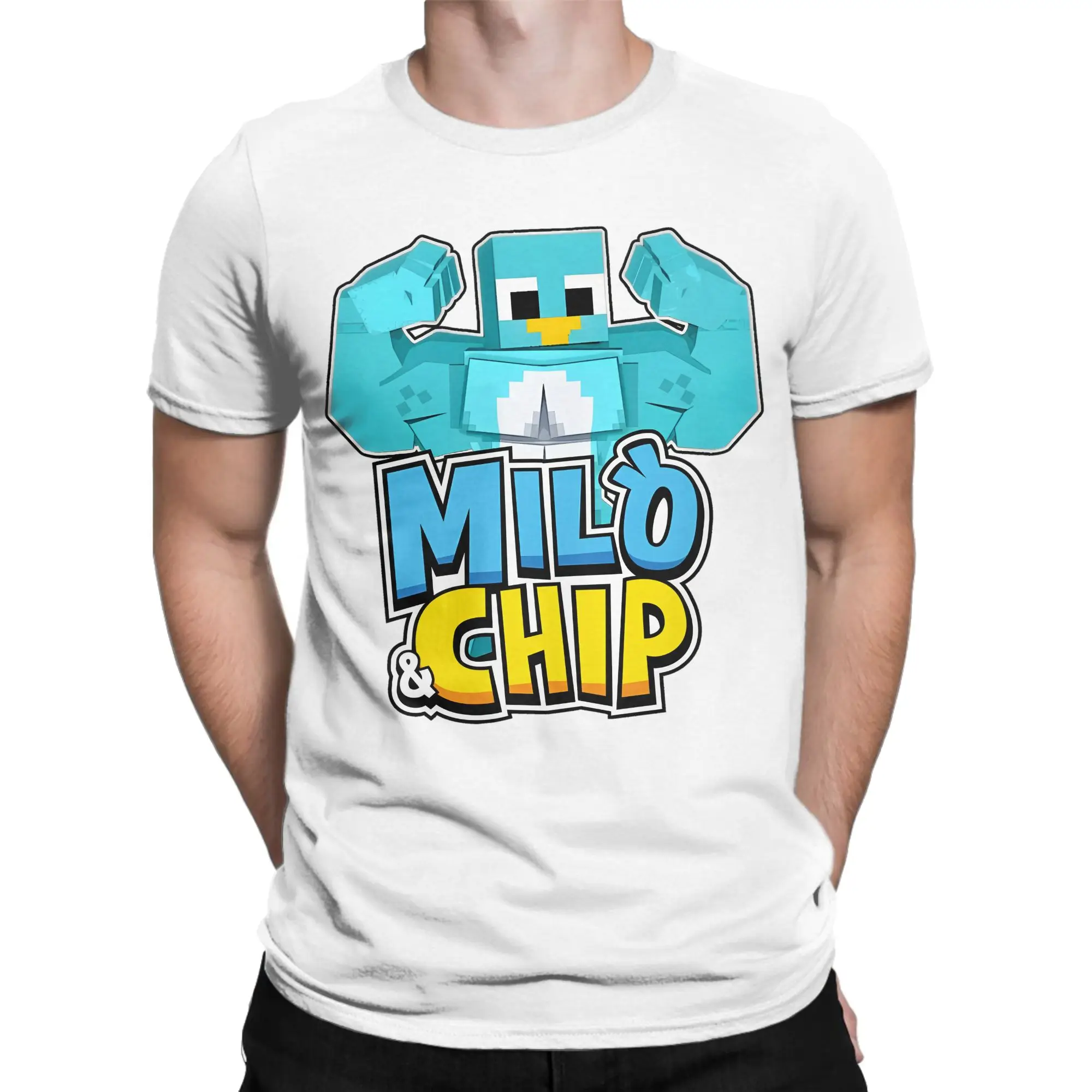 Men's T-Shirt Milo And Chip Funny Pure Cotton Tee Shirt Short Sleeve  T Shirt Round Collar Clothing Printing