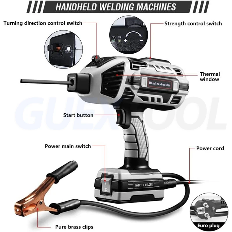 110V/220V EU/US Standard Handheld Welding Machine Gray Household Small Portable Inverter Arcing Type Welding Machine IP21