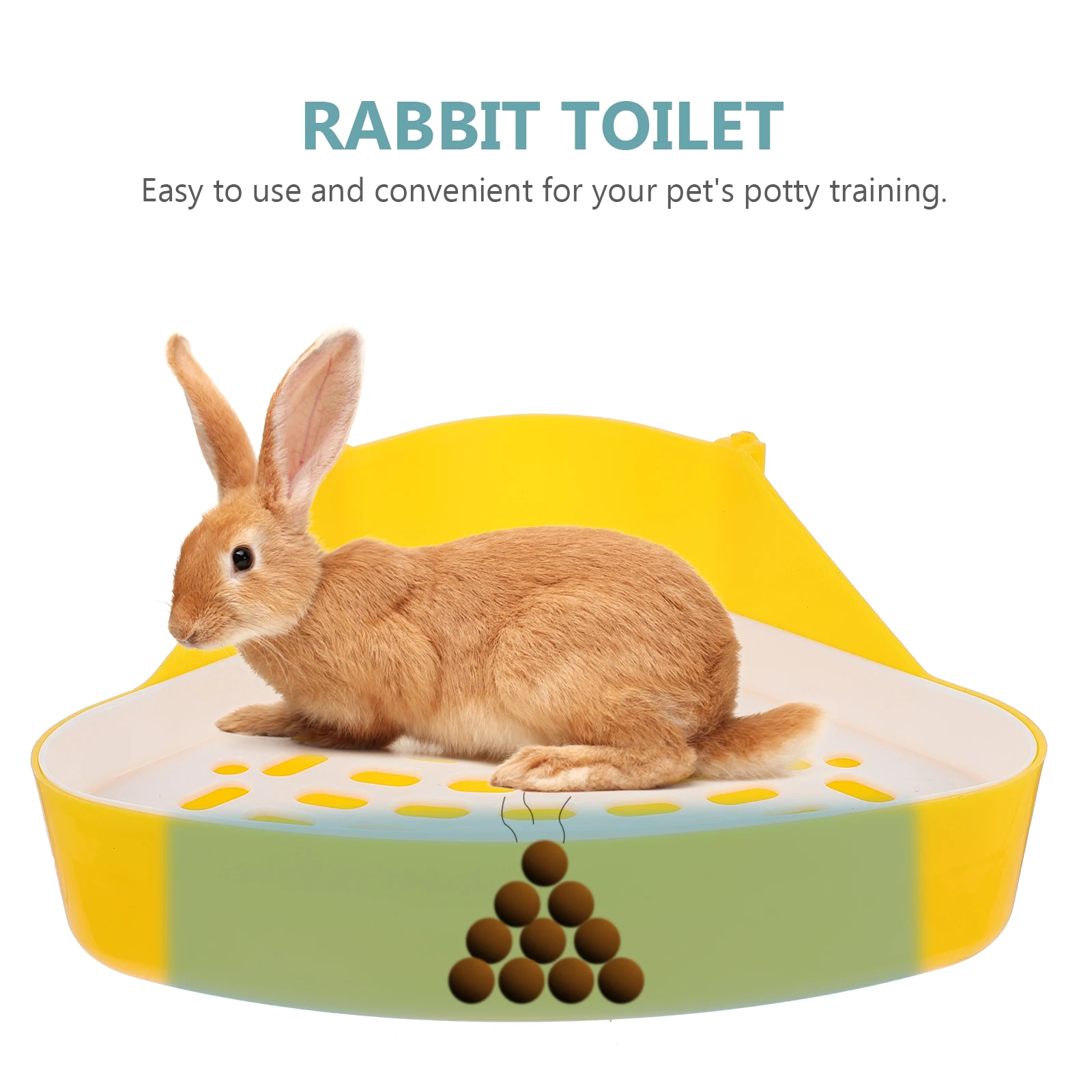 

Bunny Toilet Box Mini Plastic Triangular Design Durable Use Pet Training Corner Living Room Park Garden