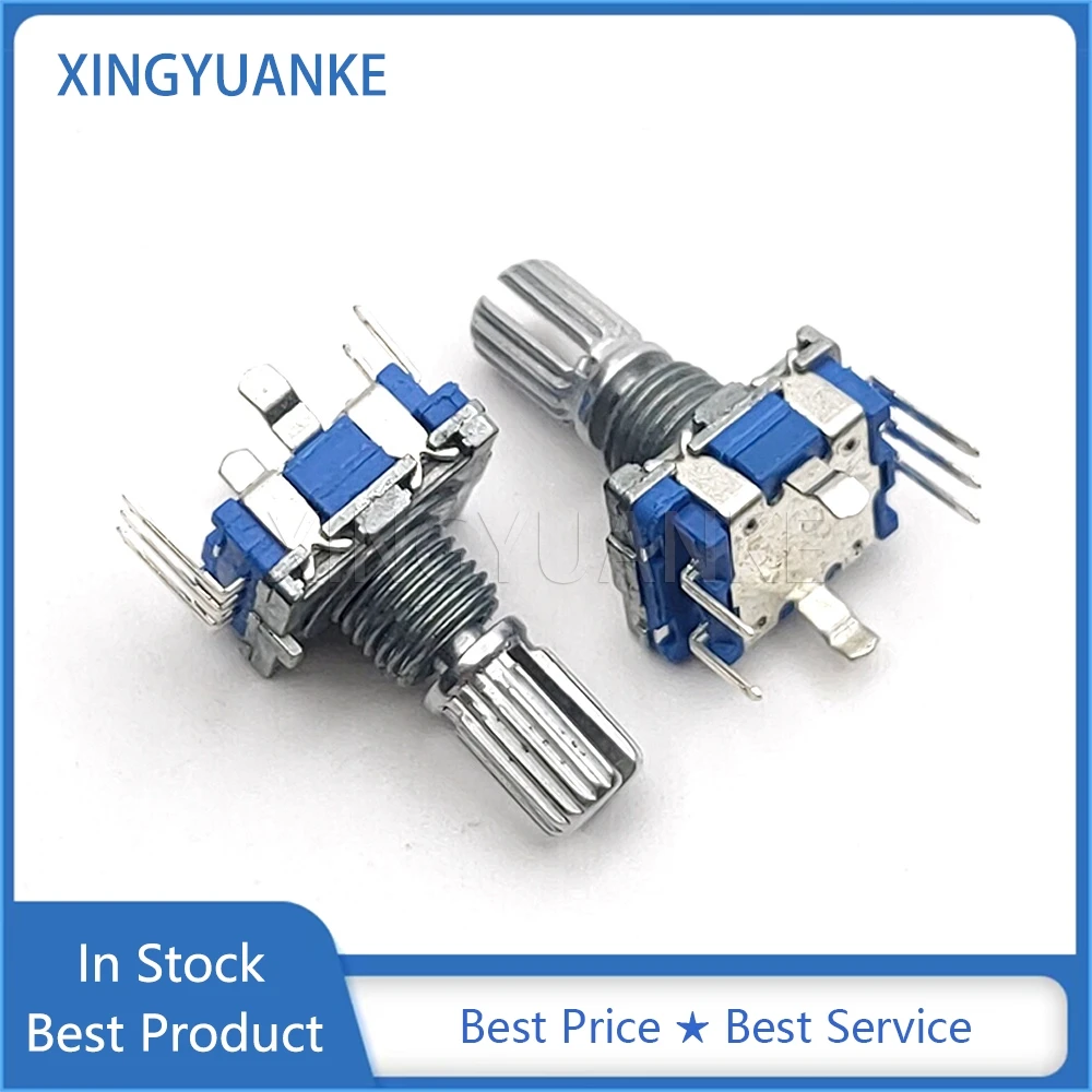 5PCS Flower Shaft 15mm Rotary Encoder Coding Switch EC11 Digital Potentiometer With Push Switch 5-Pin 20 Position