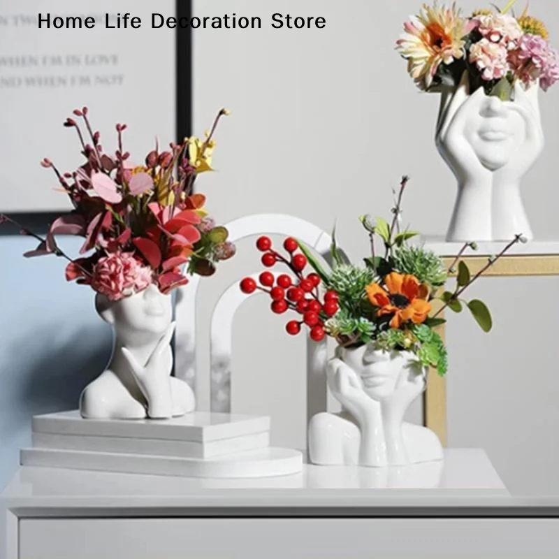 Nordic Style High-End Creative Home Vase, Luxurious Living Room Decorative Bottle Craft Ornament, Flower Pot Makeup Pen Holder