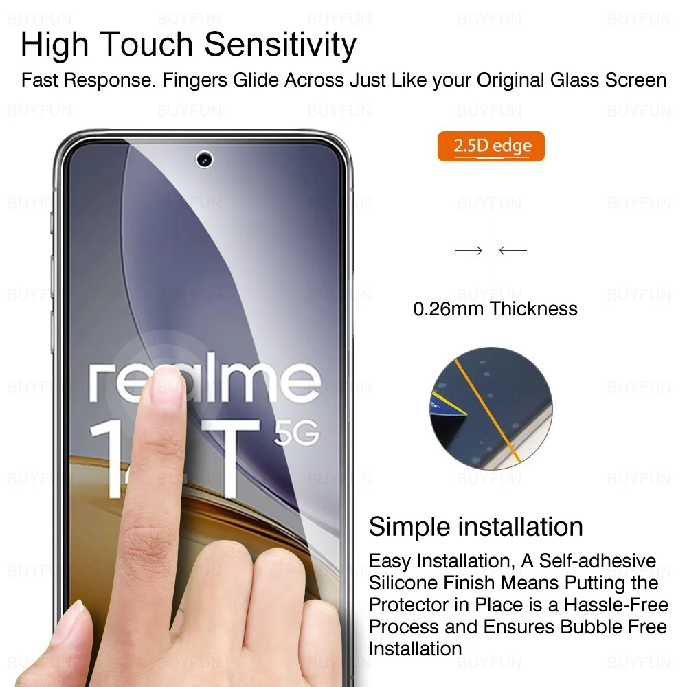 4 قطعة ل Realme 14T Realme14 T 14x 5G شاشة الزجاج المقسى حامي ل Realme 14 T X Realme14T Realme14x T14 فيلم الزجاج الشفاف