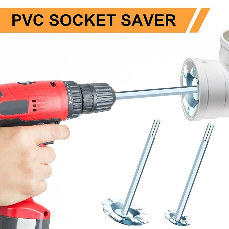 2Pcs PVC Plumbing Reamer Socket Saver Kit 1.5In, 2In Bits PVC Pipe Removes Tool Set Kit Broken Plastic Pipe