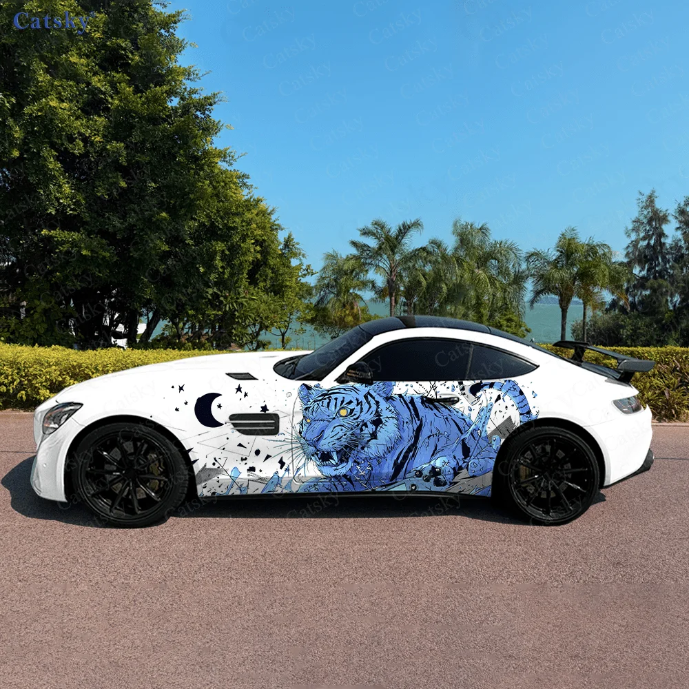

Night Tiger Roar Splash Car Vinyl Wraps Decal Self-adhesive PVC Sticker Suitable for Trucks SUV Decoration Auto Accessories Gift