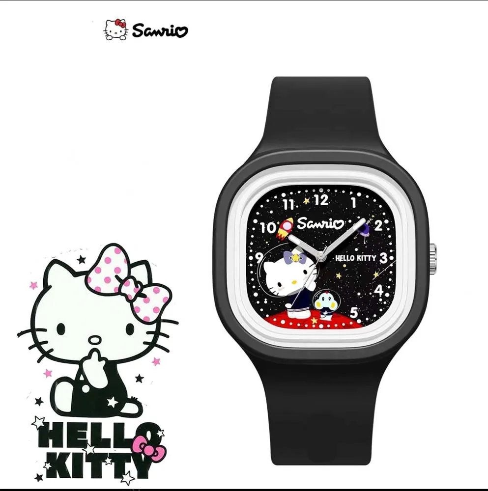 kawaii Anime  Sanrio Watches Hello Kitty Kuromi My Melody Cinnamoroll Lovely Glow Wrist Watch Casual Student Toys Gift