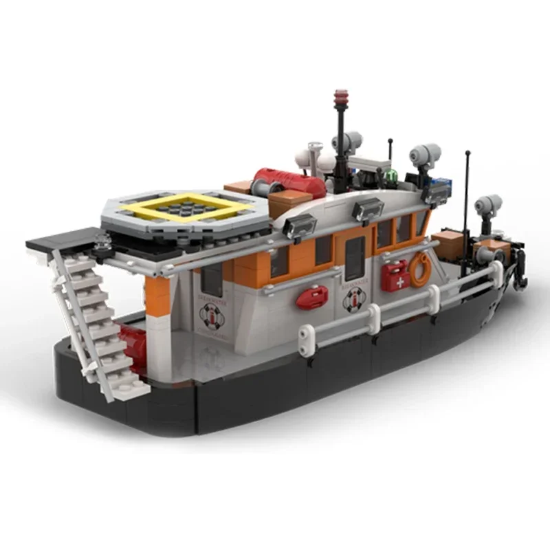 Moc Building Bricks Military Ship Model Coast Guard Boat Technology Modular Blocks Gifts Toys For Children DIY Sets Assembly