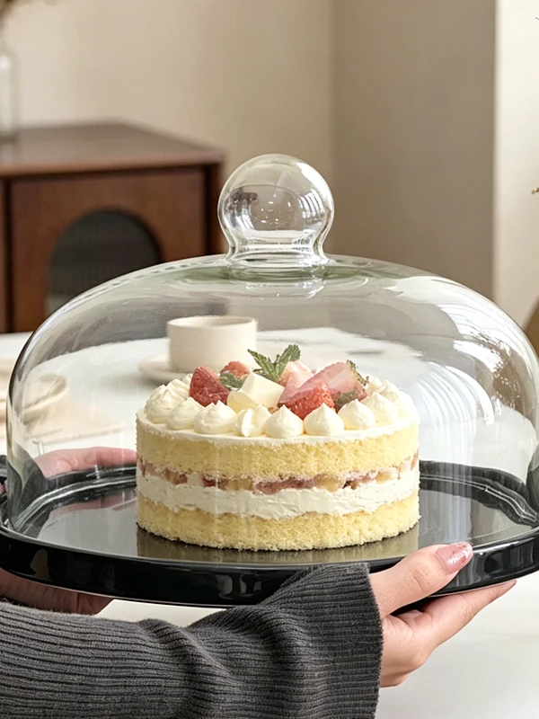 transparent-glass-cake-tray-dessert-display-plate-nordic-afternoon-tea-hotel-fruit-dim-sum-tasting-plate-round-fruit-tray
