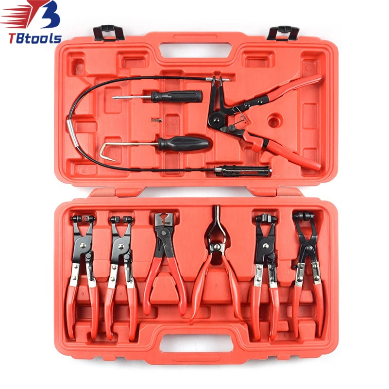 TBTOOLS Car Auto 9 PCS Hose Clamp Pliers Set Vehicle Werkzeuge Flexible Plier Repair Automotive Maintenance Tool Kit TB091
