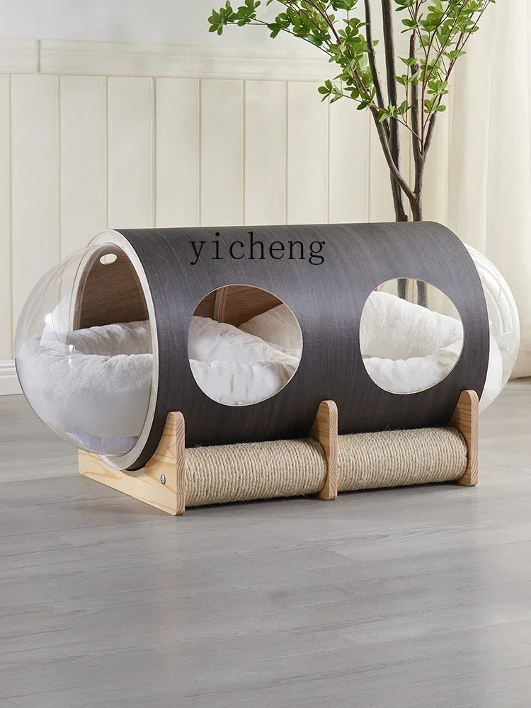 ZC Capsule Cat Nest Four Seasons Universal Transparent Cat Delivery Room Oversized High-Grade Solid Wood