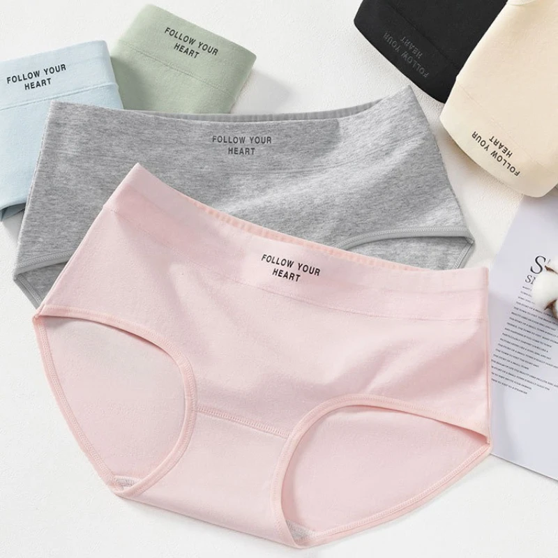 

Cotton Women Panties 10A Antibacterial Mid-waist Underwears Soft Breathable Briefs Sexy Lingerie Comfortable Ladies Underpants